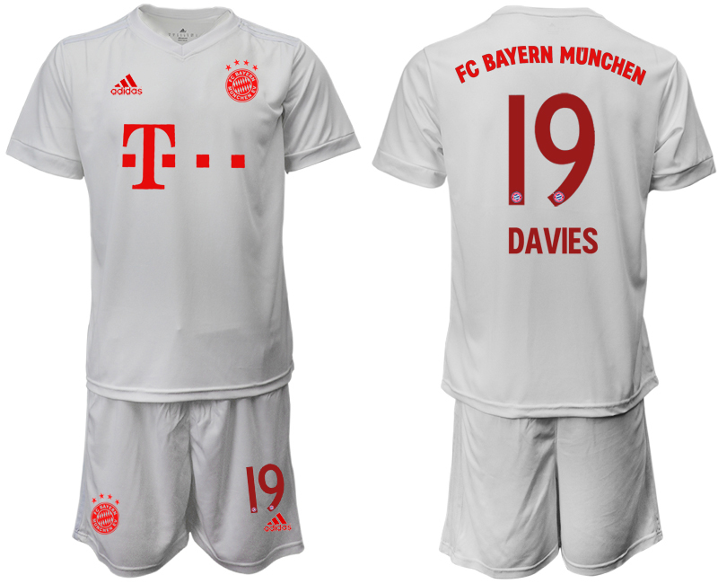 Men 2020-2021 club Bayern Munich away #19 white goalkeeper Soccer Jerseys